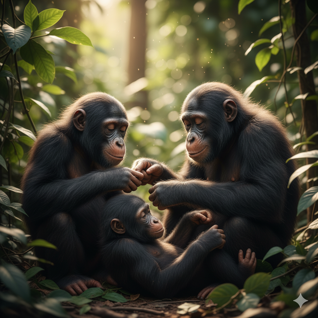 Primates jugando